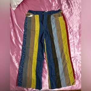 BDG Corduroy Pants with Multicolor color blocked Stripes